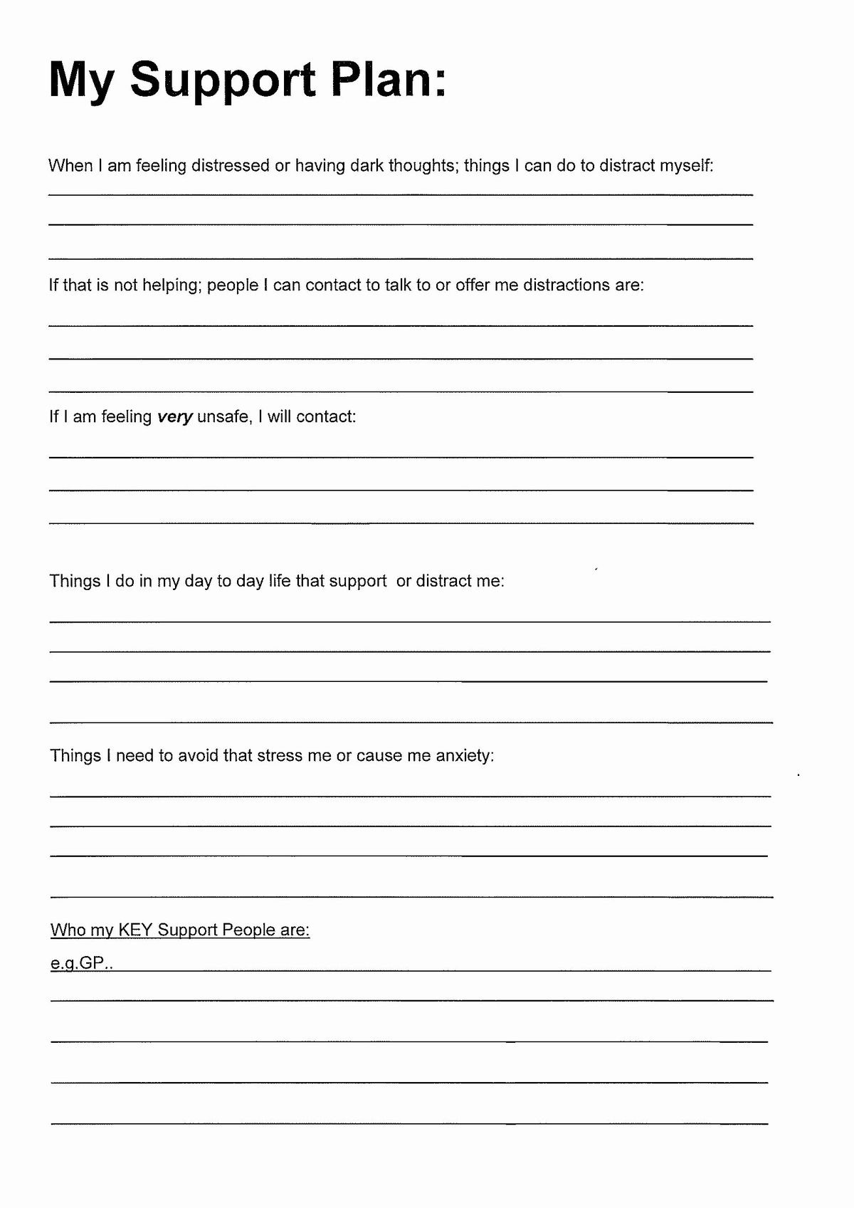 My support plan